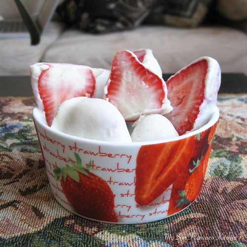 Frozen Vanilla YogurtCovered Organic Strawberries
