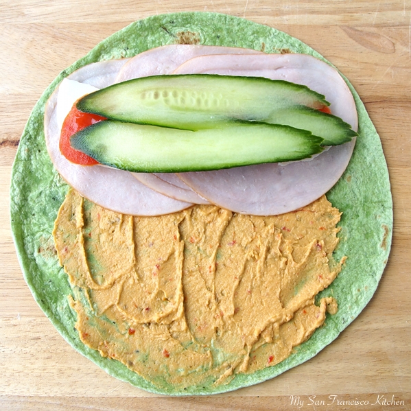 Turkey Hummus Spinach Wrap