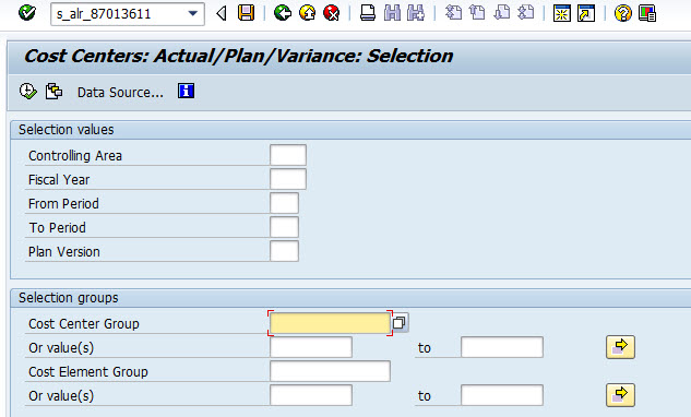 Report for the Actual Cost SAP Supply Chain Management
