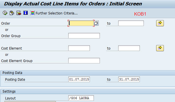 Report for the Actual Cost SAP Supply Chain Management