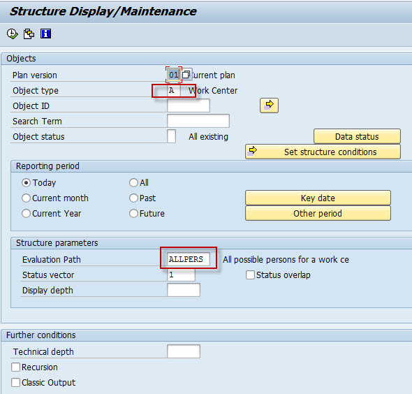 HRMS Person Responsible for WorkCenter Reporting SAP