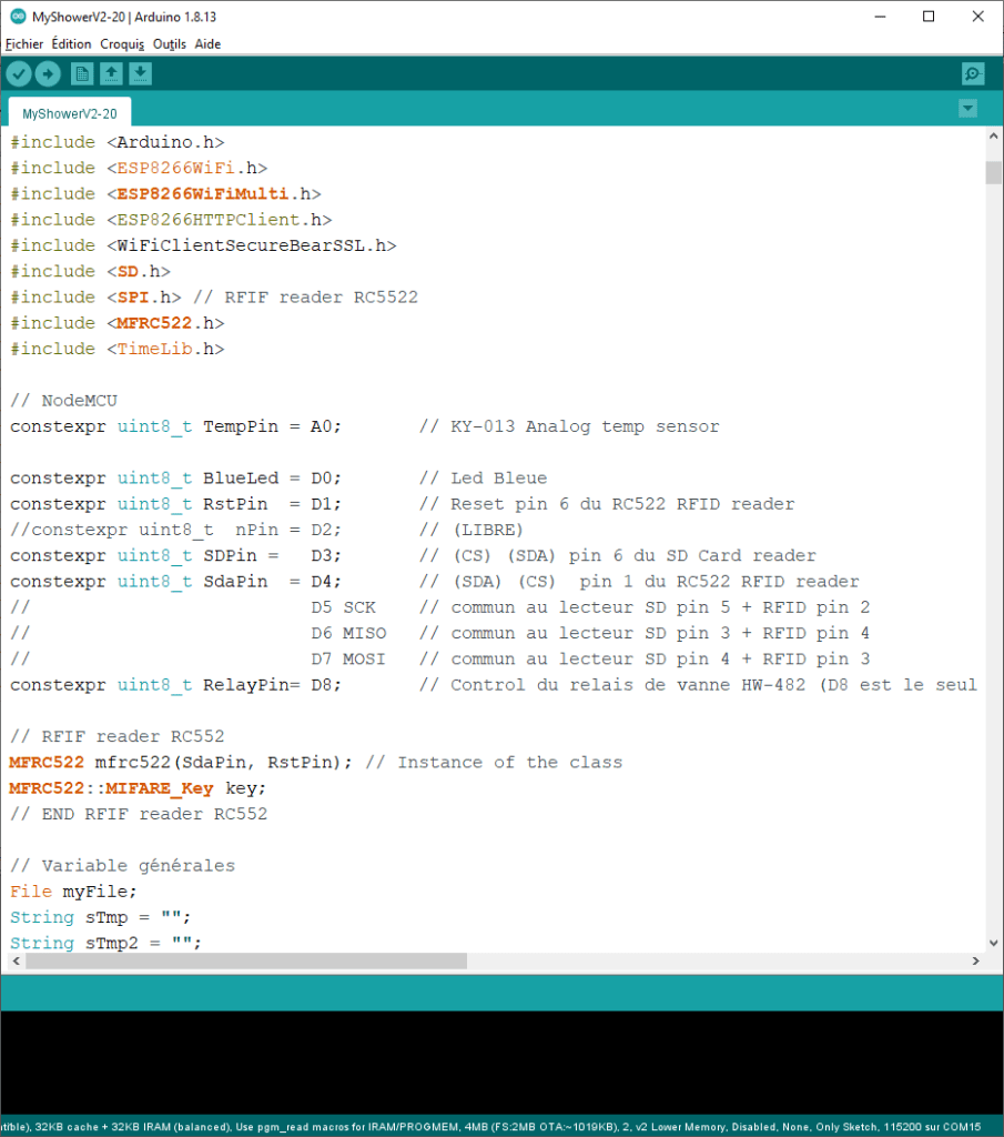 Production of MyShower.be Manage my showers