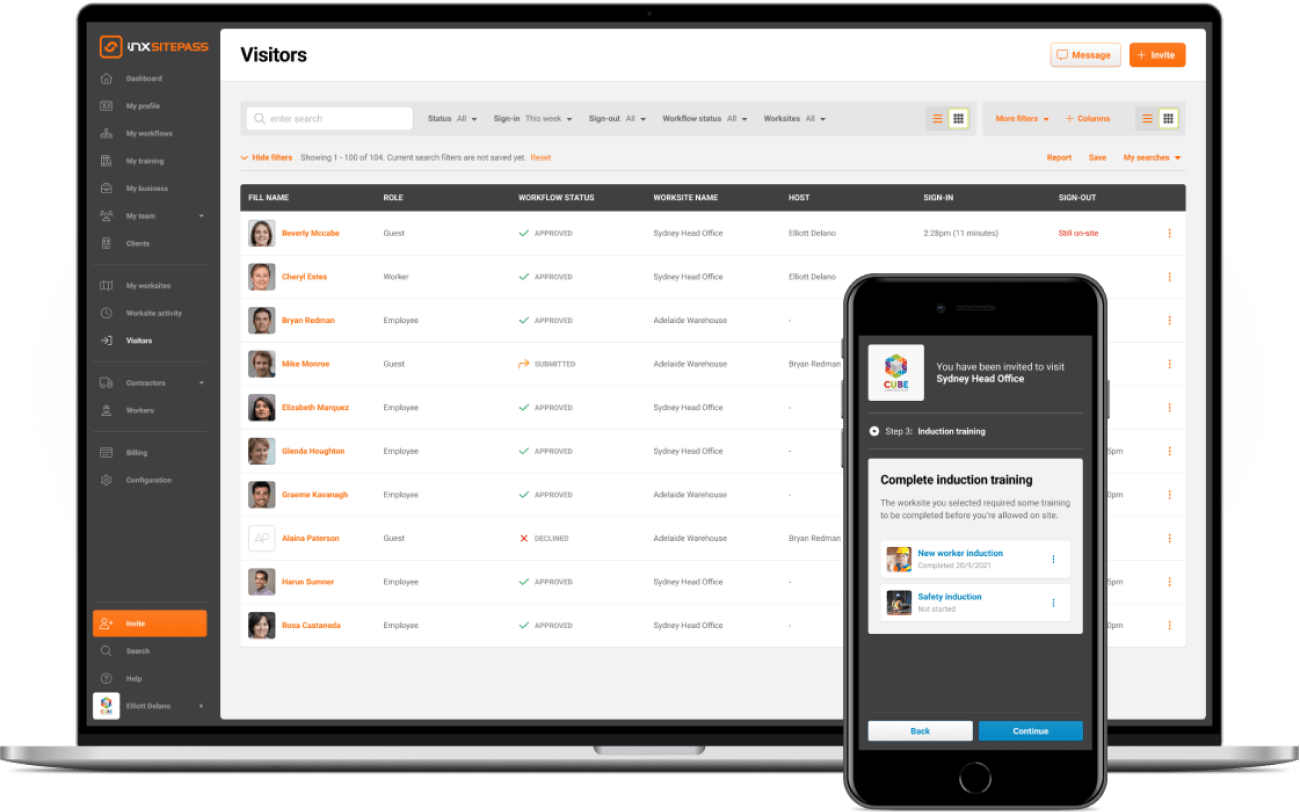 Visitor management Sitepass