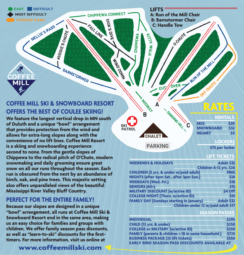 My Ski Search Coffee Mill Ski Resort in Wabasha, MN