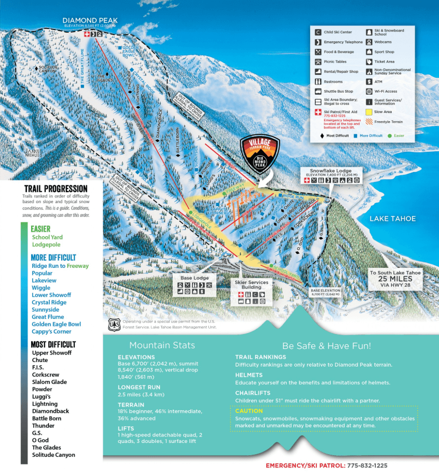 My Ski Search Diamond Peak Ski Resort Incline Village, NV