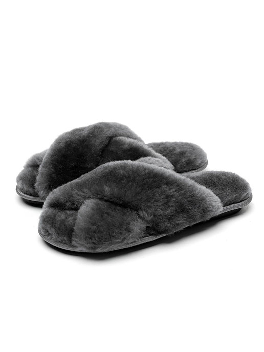 Тапочки из овчины серые Myslippers