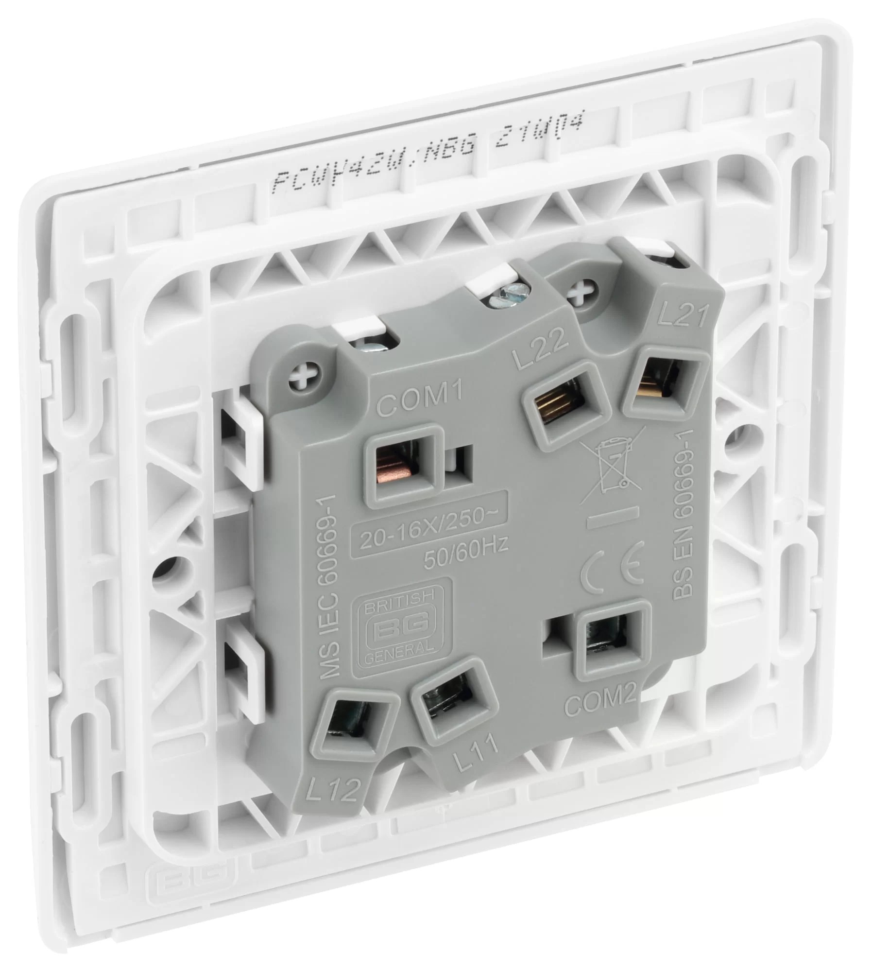 20A 2Gang 2Way Switch White Pakistan Cables Decoris Series Led
