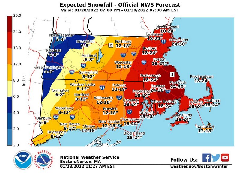 NWS forecasting Severe Storm Impacts around Southborough 1824" of
