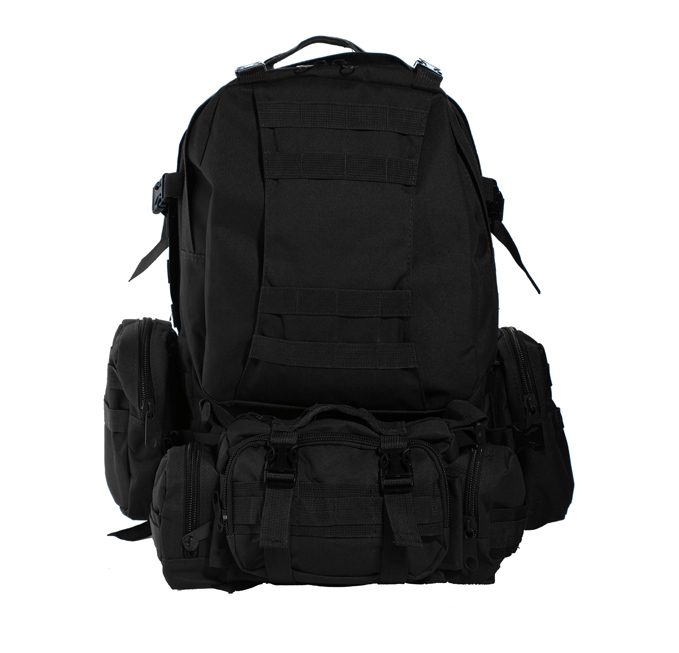 Outdoor Military Style Backpack Travel Bag Black mytacticalworld