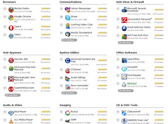 Complete listing of computer software