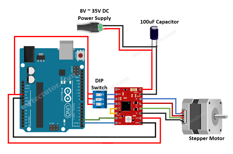 A4988 Stepper Motor Driver with Arduino. MYTECTUTOR