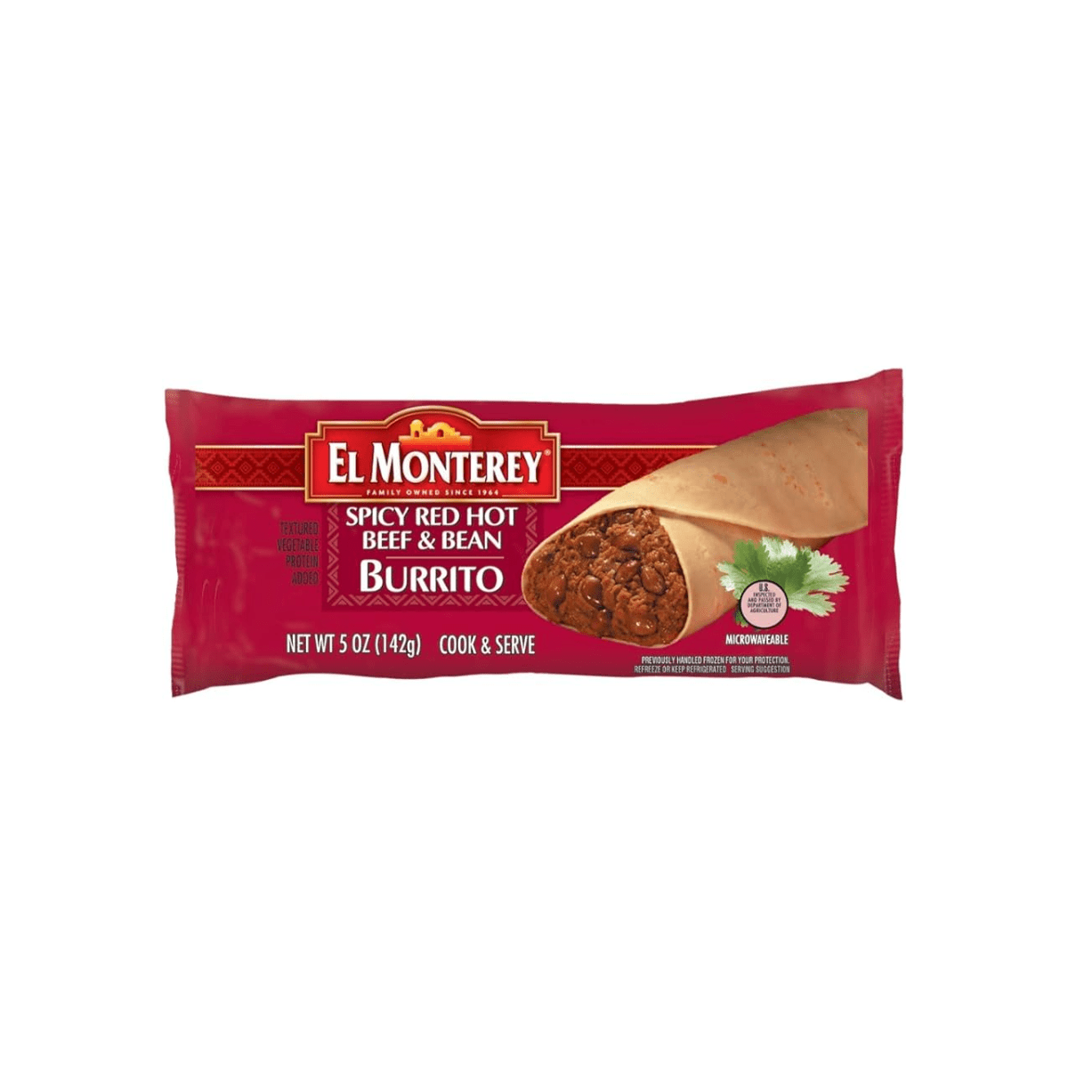 Telman El Monterey Spicy Red Hot Beef & Bean Burrito (24/case)