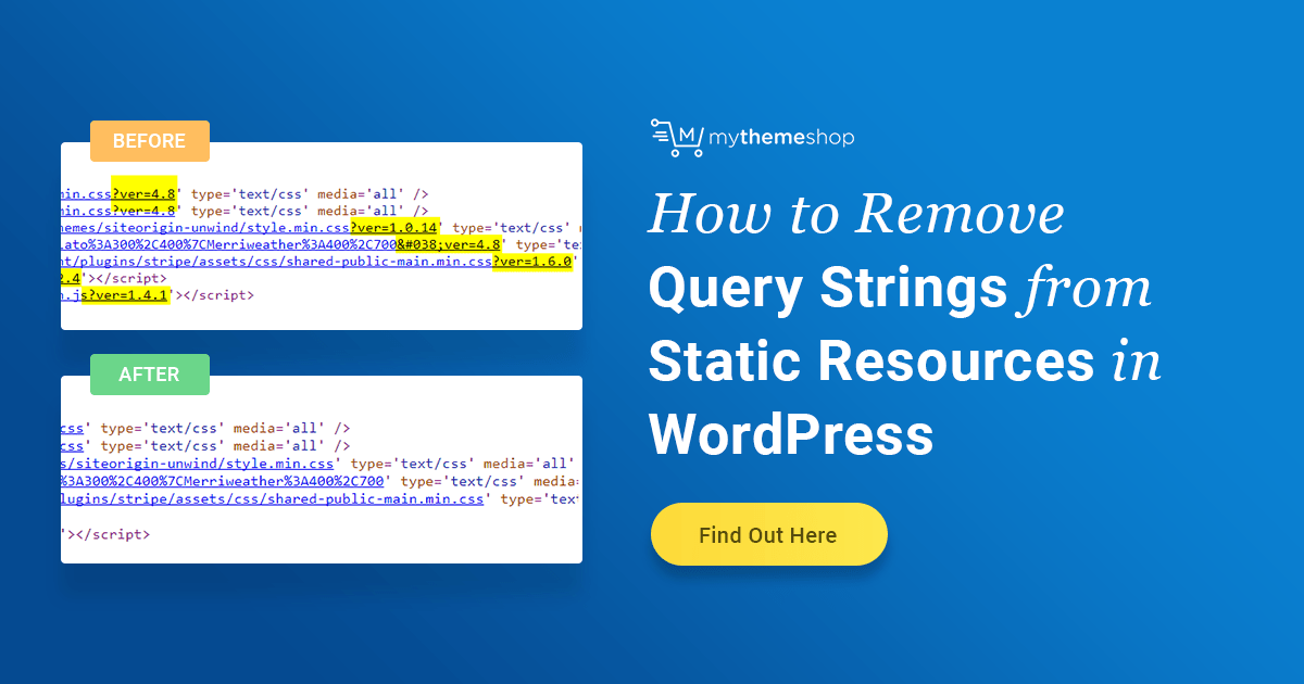 How to Remove Query Strings from Static Resources in WordPress