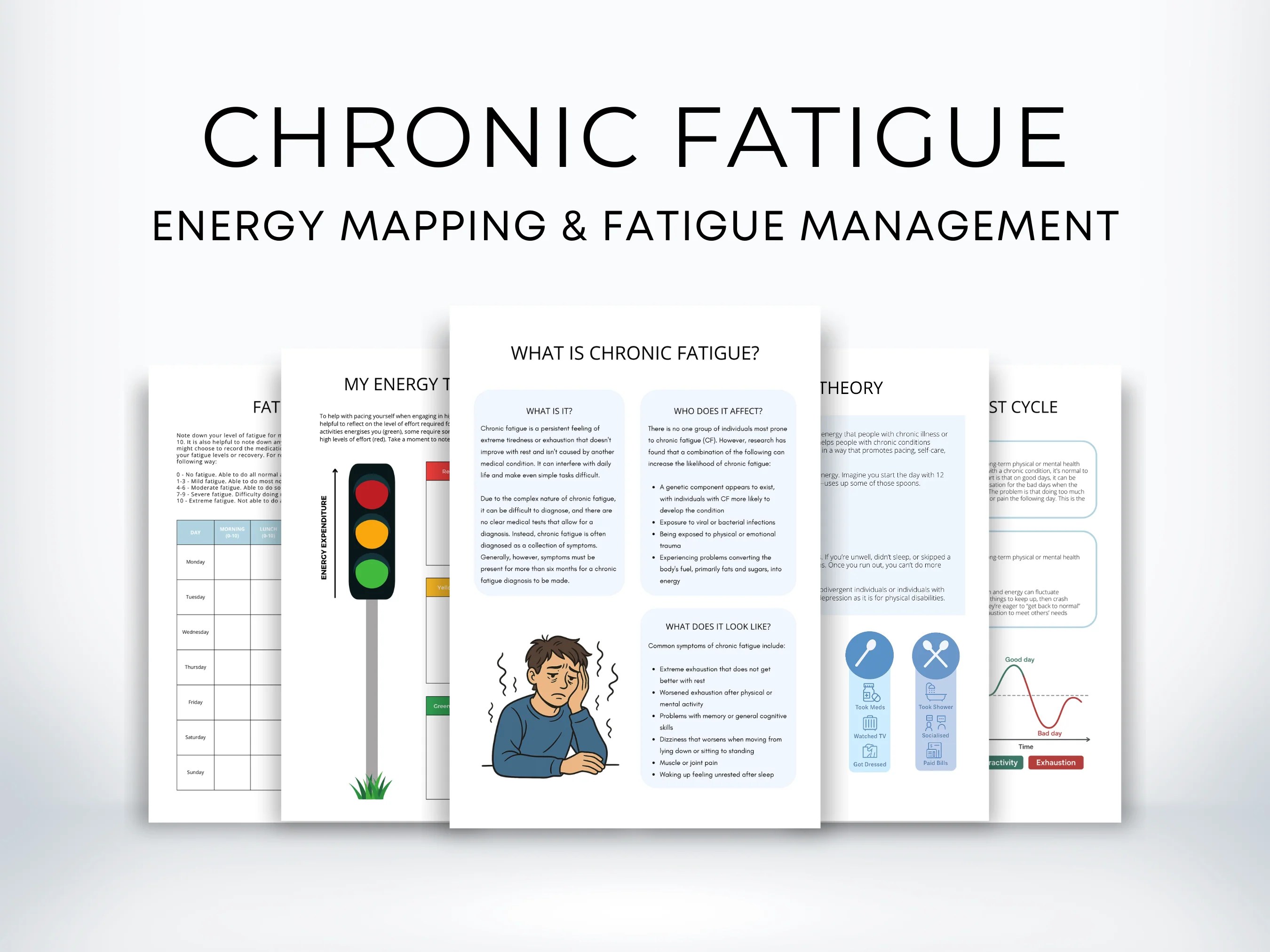 Chronic Fatigue Therapy Worksheets My Thriving Mind