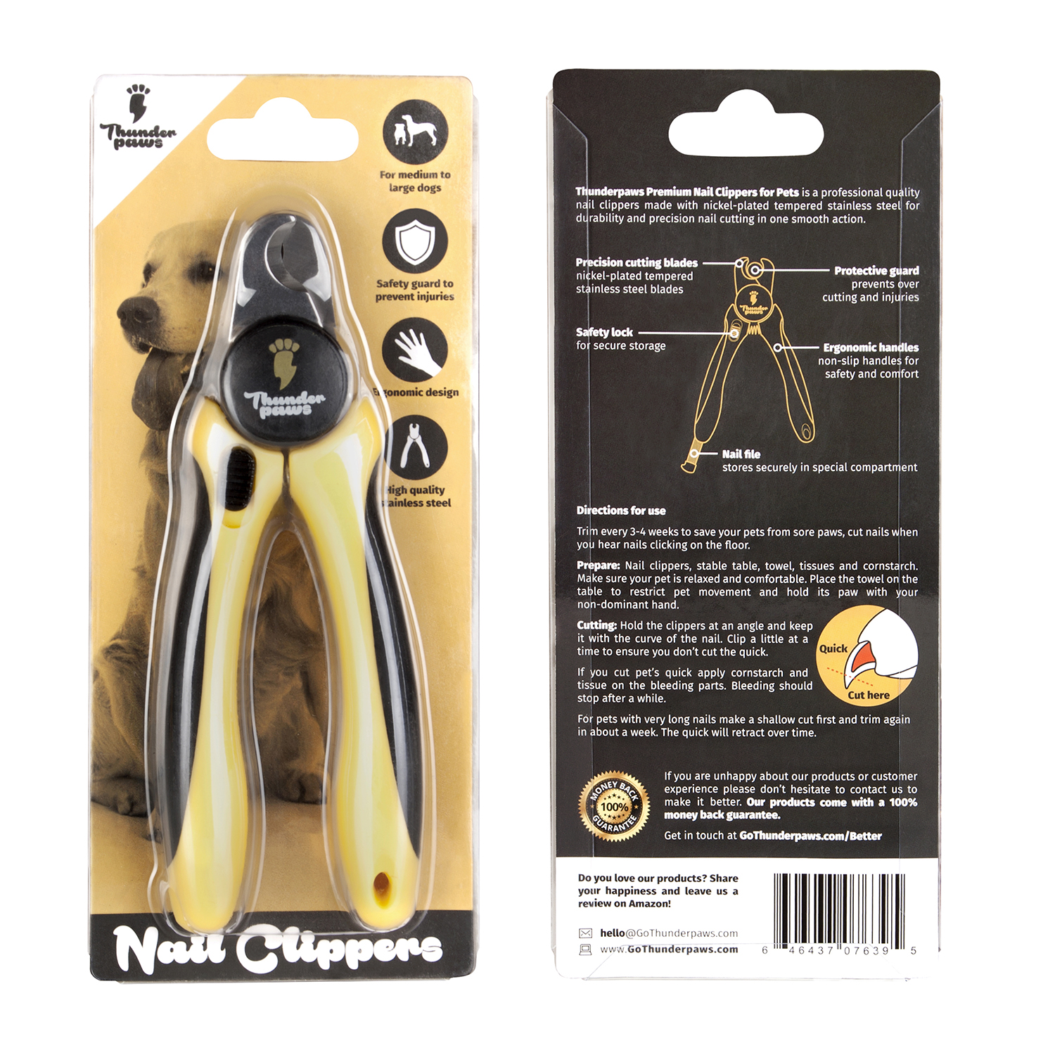 ProfessionalGrade Pet Nail Clippers Thunderpaws