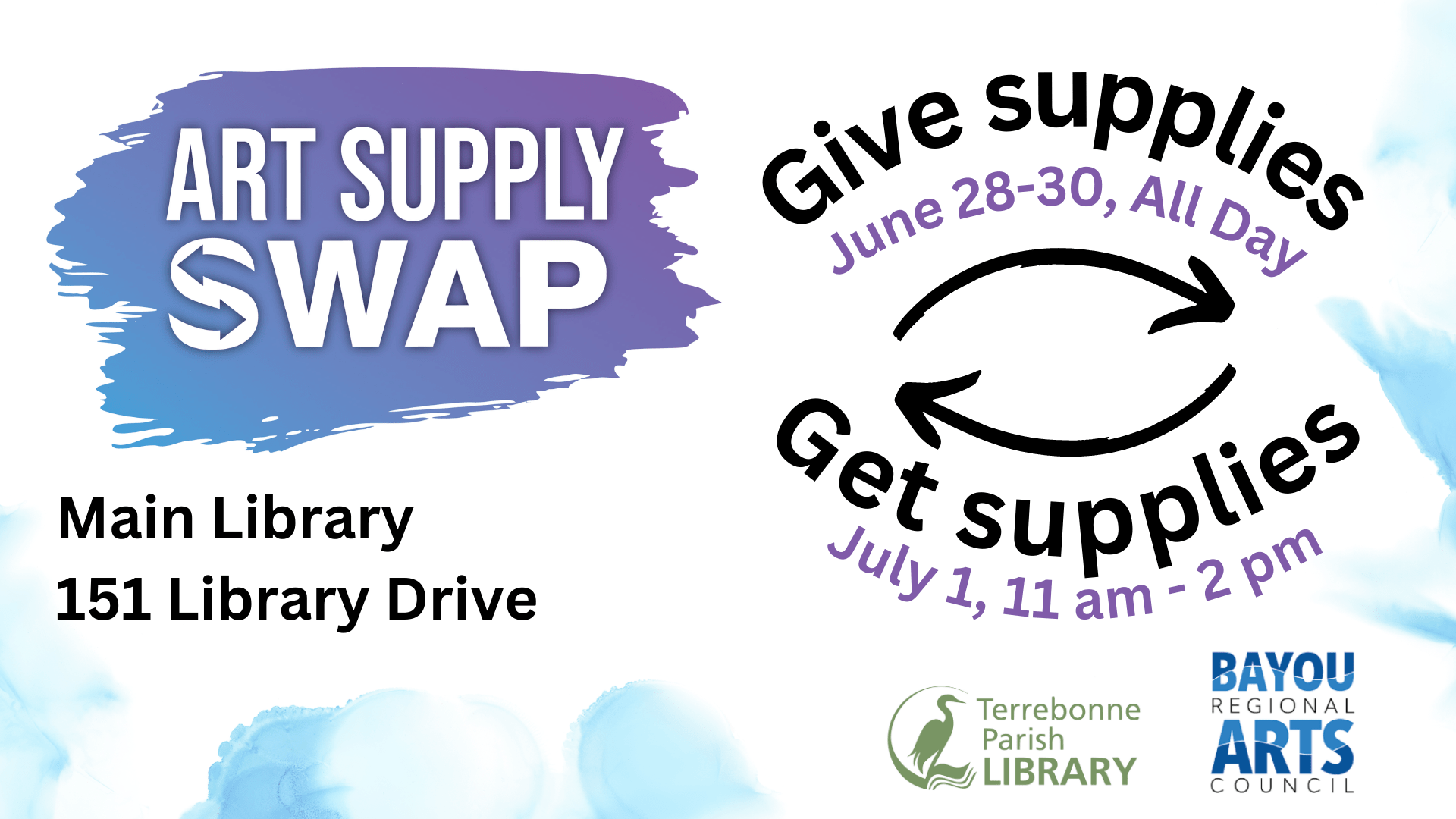 Art Supply Swap Terrebonne Parish Library System