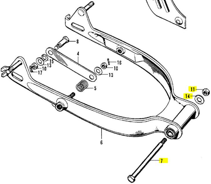Replacement Swingarm to Frame Bolt Kit