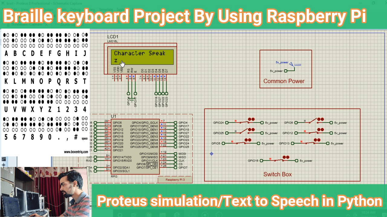 Braille keyboard project by using raspberry pi Raspberry Pi project