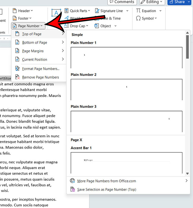 How to Add Page Numbers in Microsoft Word for Office 365