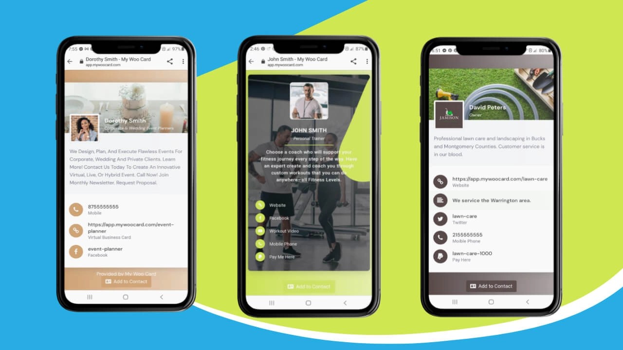 Virtual Business Card with QR Code My Woo Card