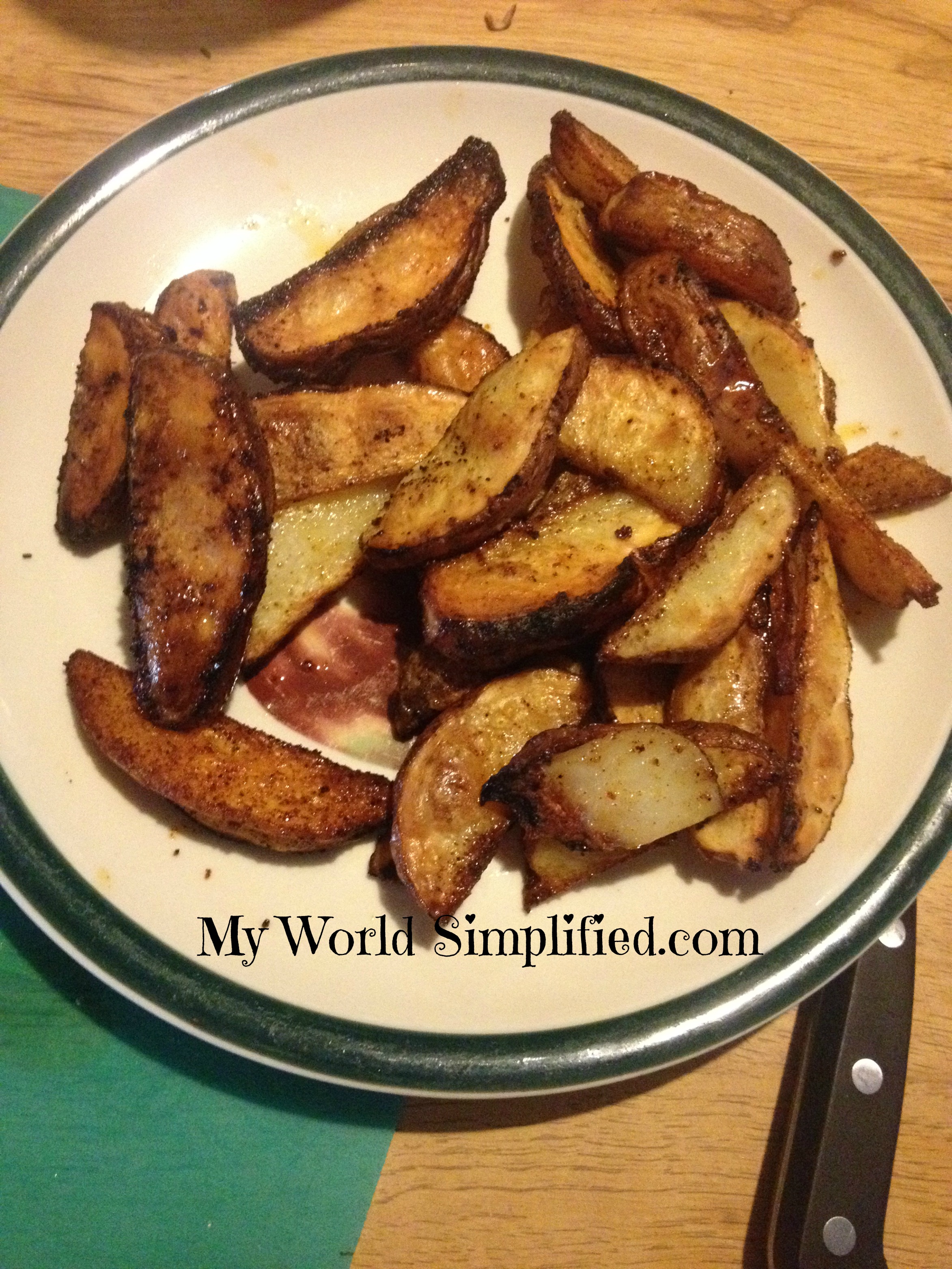 Roasted Potato Wedges My World Simplified