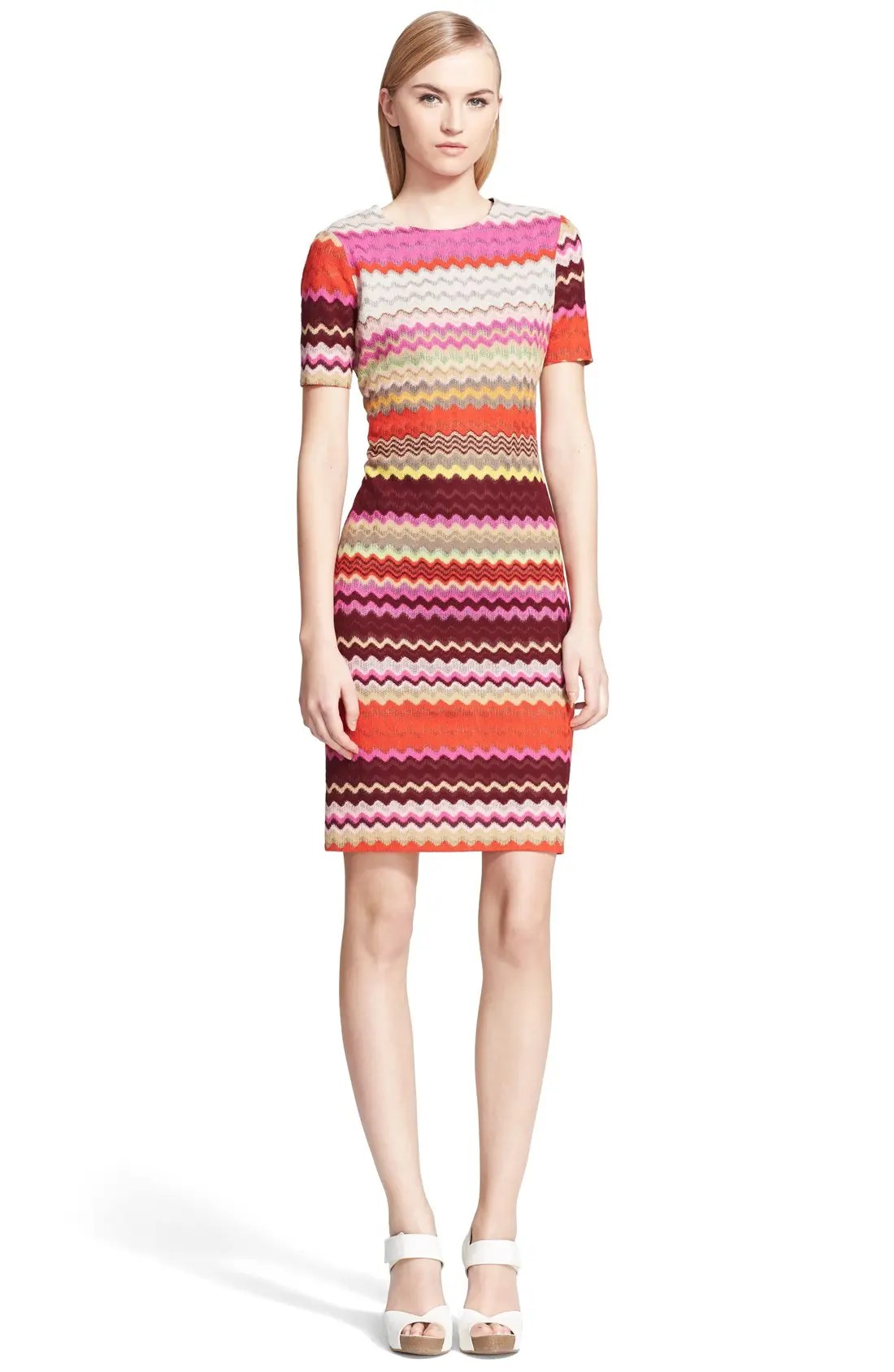 Missoni Short Sleeve Patchwork Zigzag Knit Dress Nordstrom
