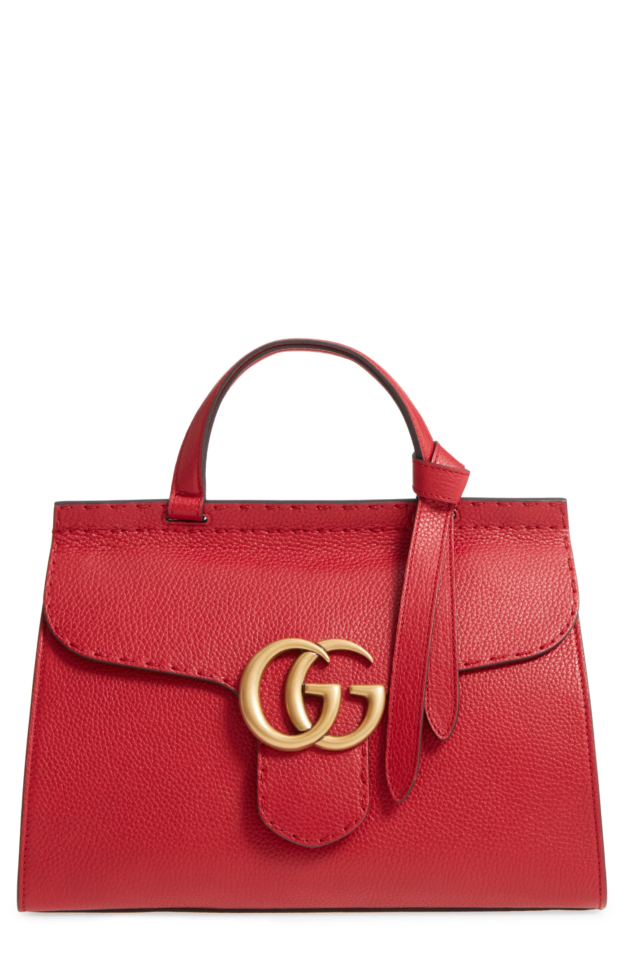 Gucci GG Marmont Top Handle Leather Satchel Nordstrom
