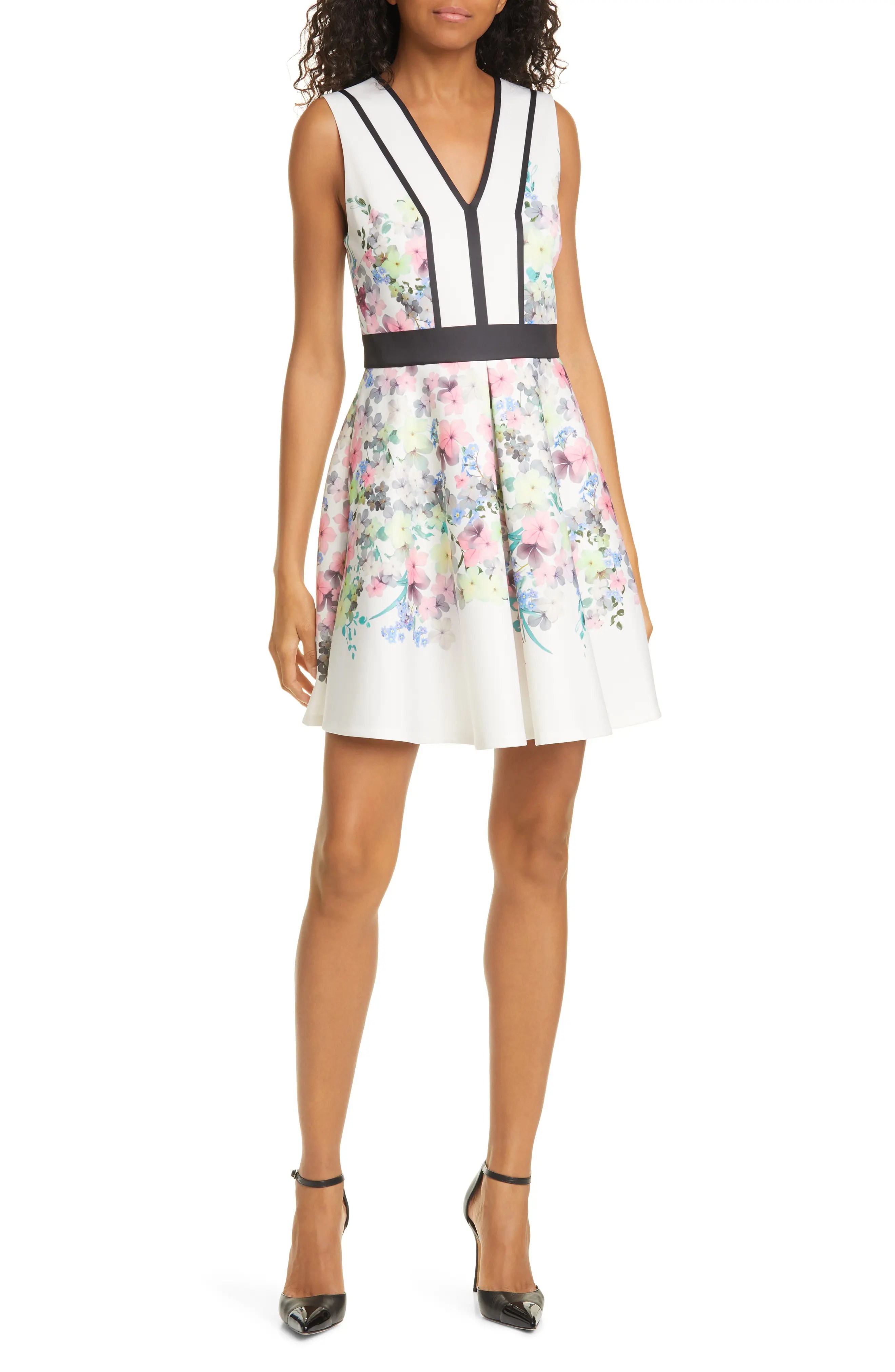 Ted Baker London Solarh Pergola Print Floral Sleeveless Fit & Flare
