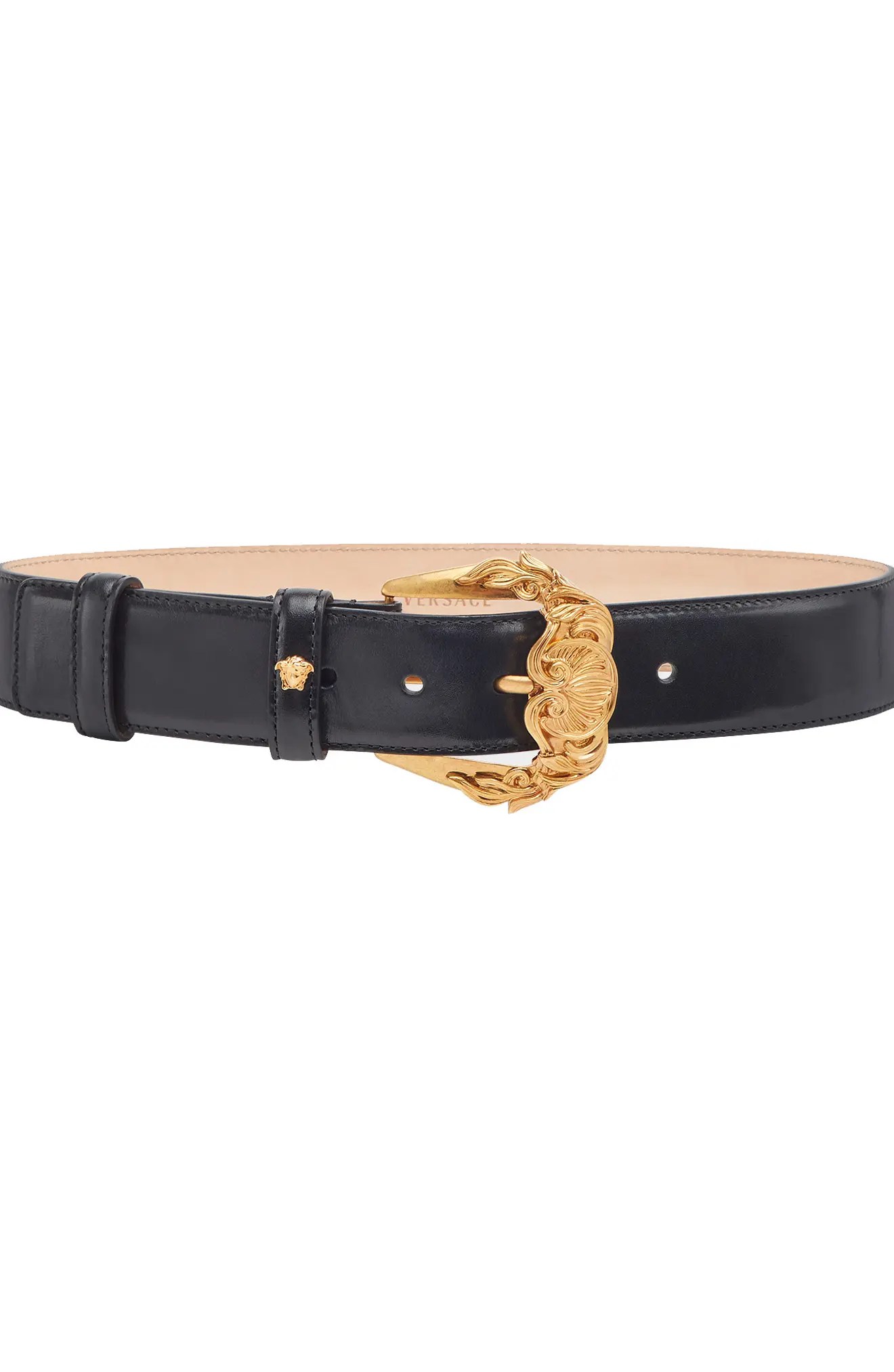 Versace First Line Baroque Buckle Leather Belt Nordstrom