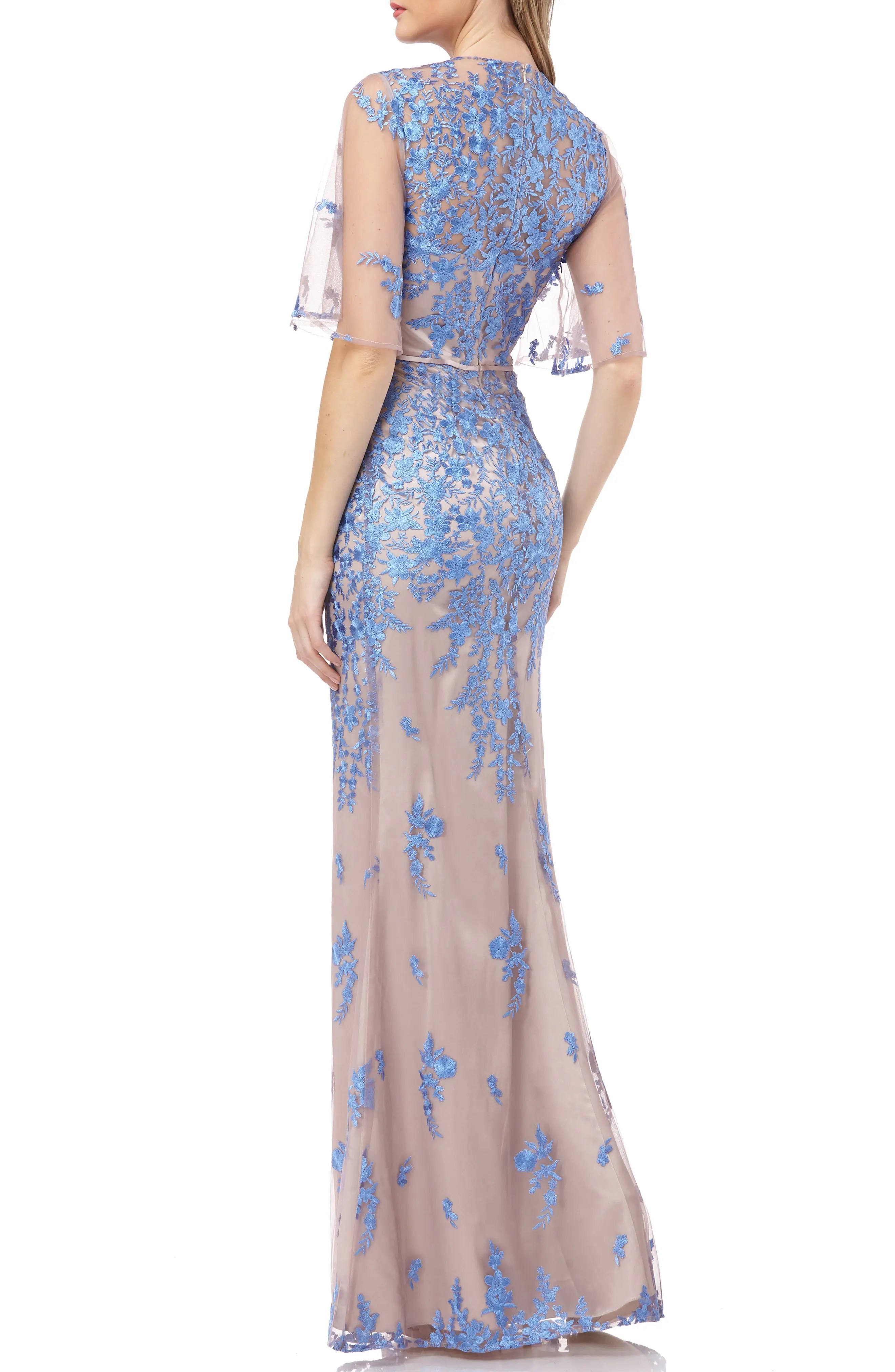 JS Collections Floral Embroidered Evening Dress Nordstrom Rack