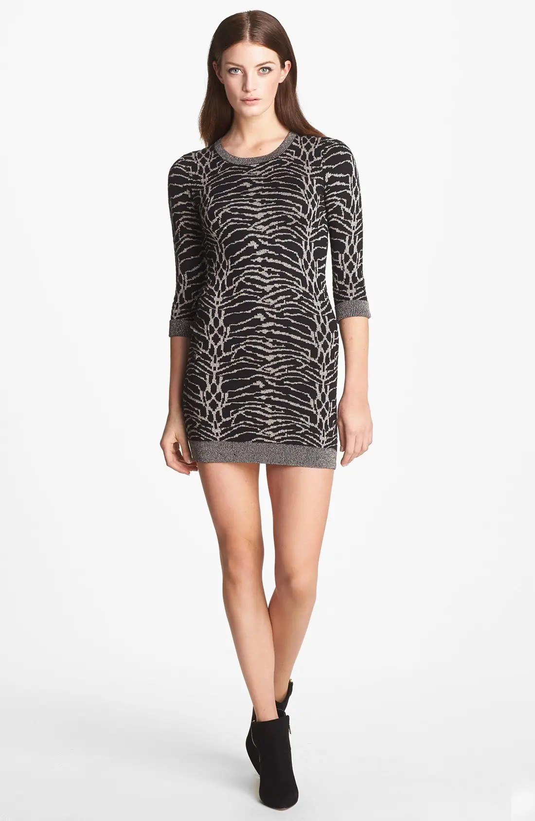 French Connection 'Snow Tiger' Metallic Sweater Dress Nordstrom