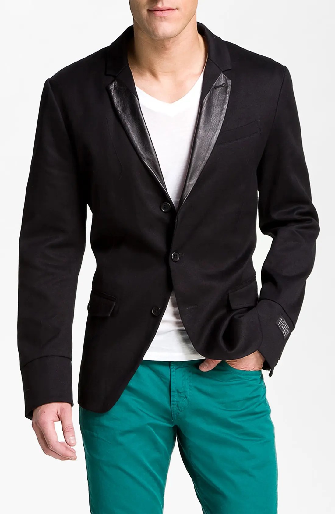 DIESEL® 'Joppo' Extra Trim Fit Leather Lapel Blazer Nordstrom