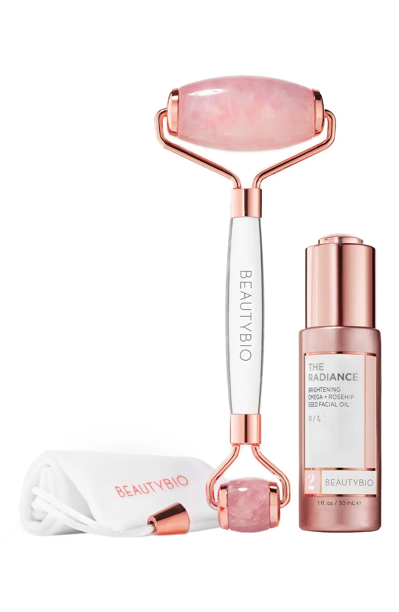 BeautyBio Rose Quartz Facial Roller & Oil Set (USD 130 Value) Nordstrom