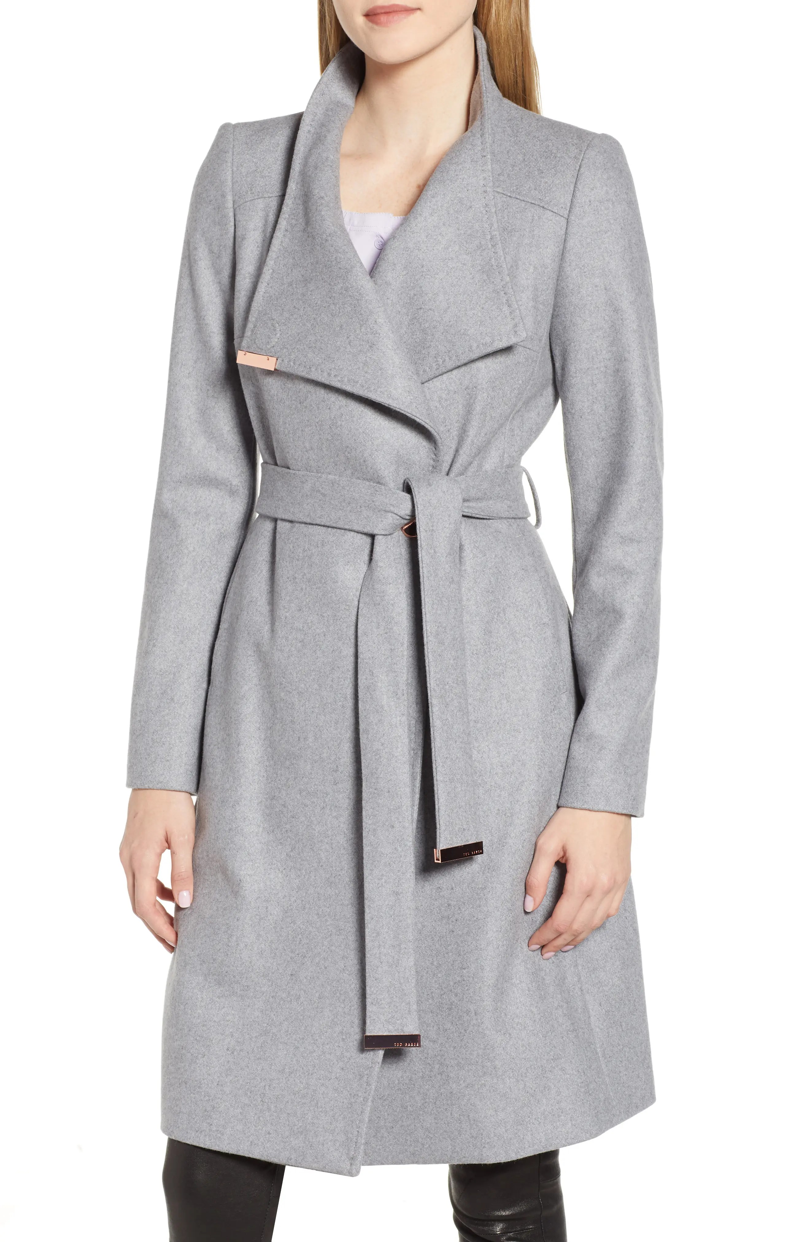 Ted Baker London Wool Blend Long Wrap Coat Nordstrom