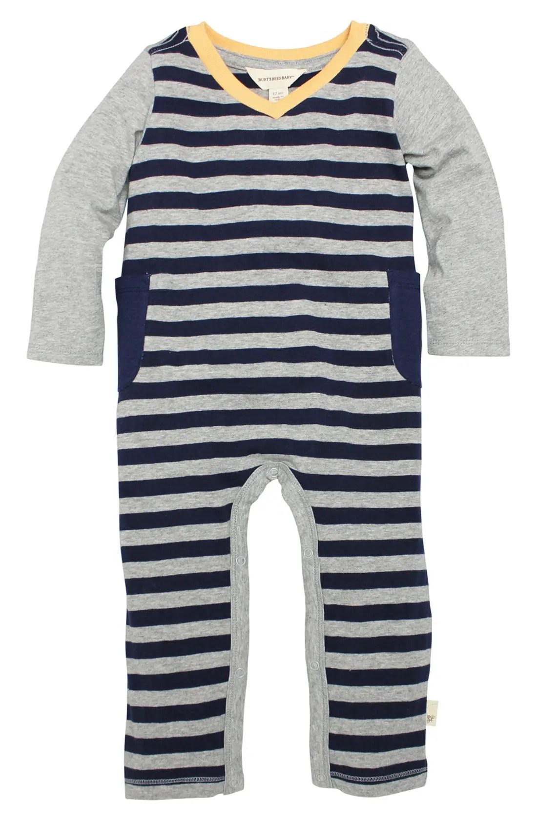 Burt's Bees Baby Stripe Organic Cotton Romper (Baby Boys) Nordstrom