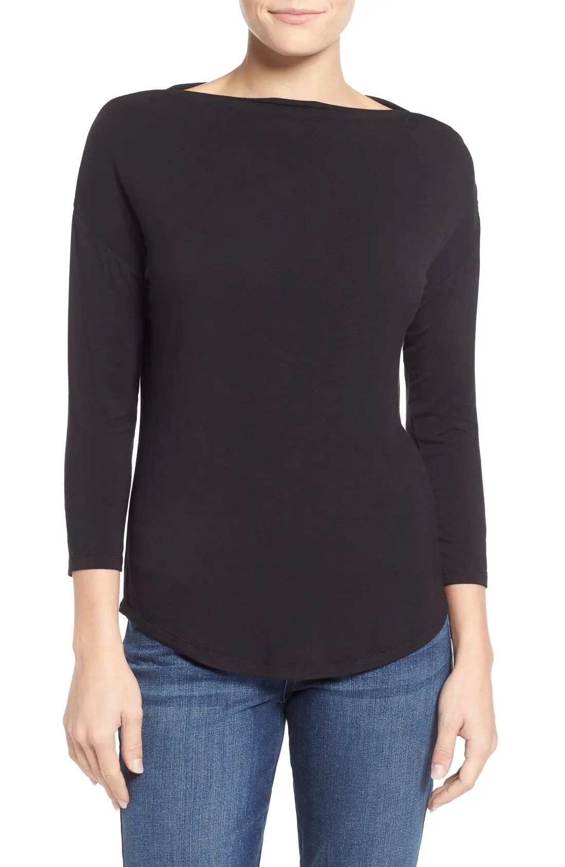 Halogen® Bateau Neck Top (Regular & Petite) Nordstrom