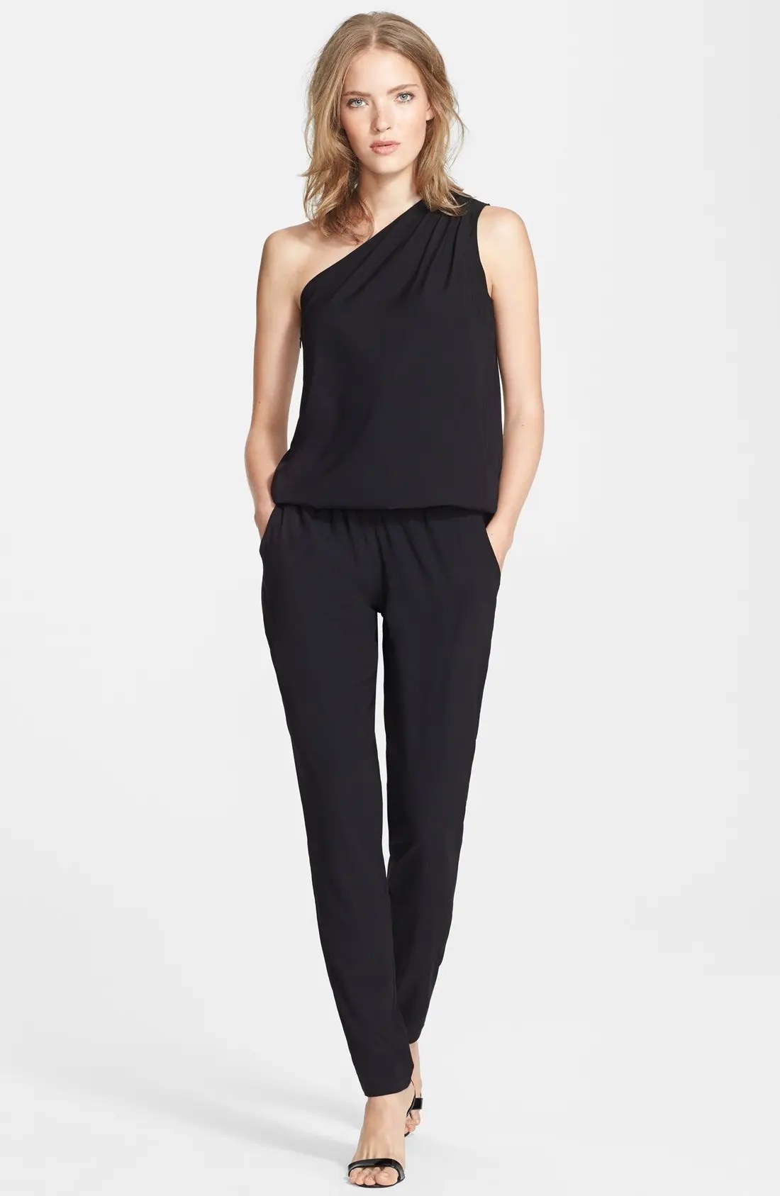 Ramy Brook 'Lulu' OneShoulder Stretch Silk Charmeuse Jumpsuit Nordstrom