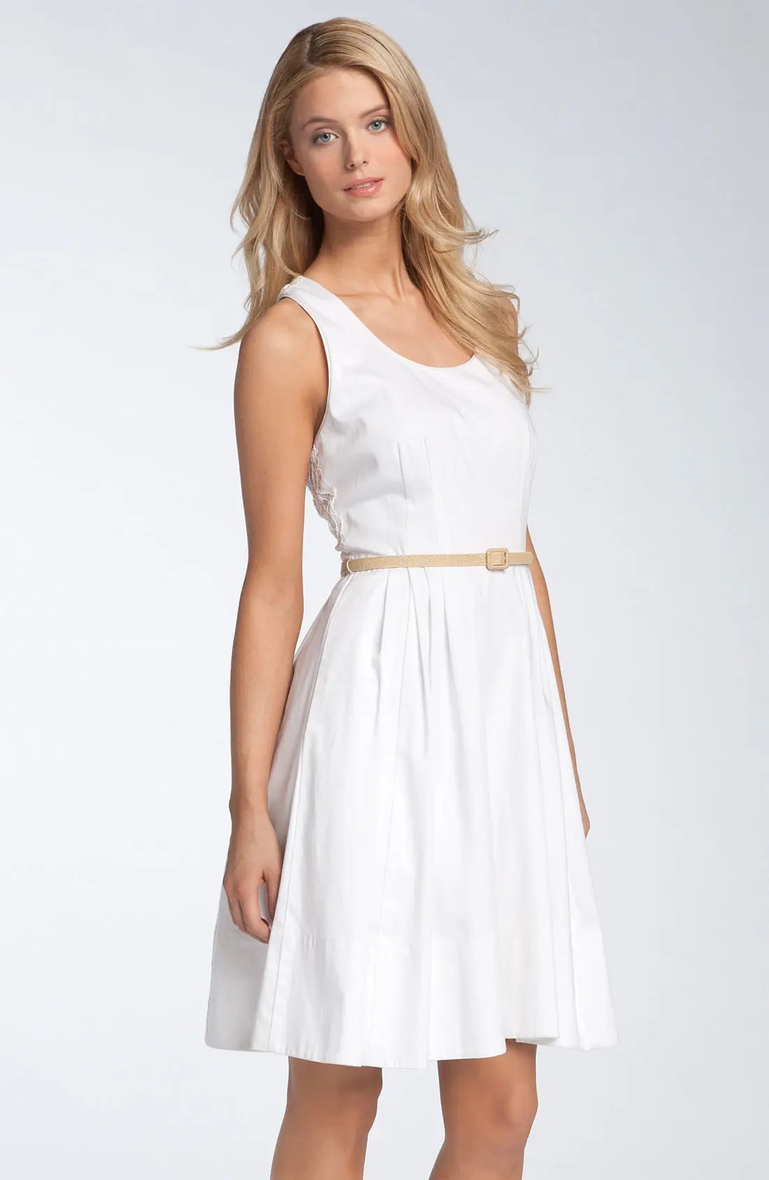 Maggy London Belted Fit & Flare Cotton Dress Nordstrom