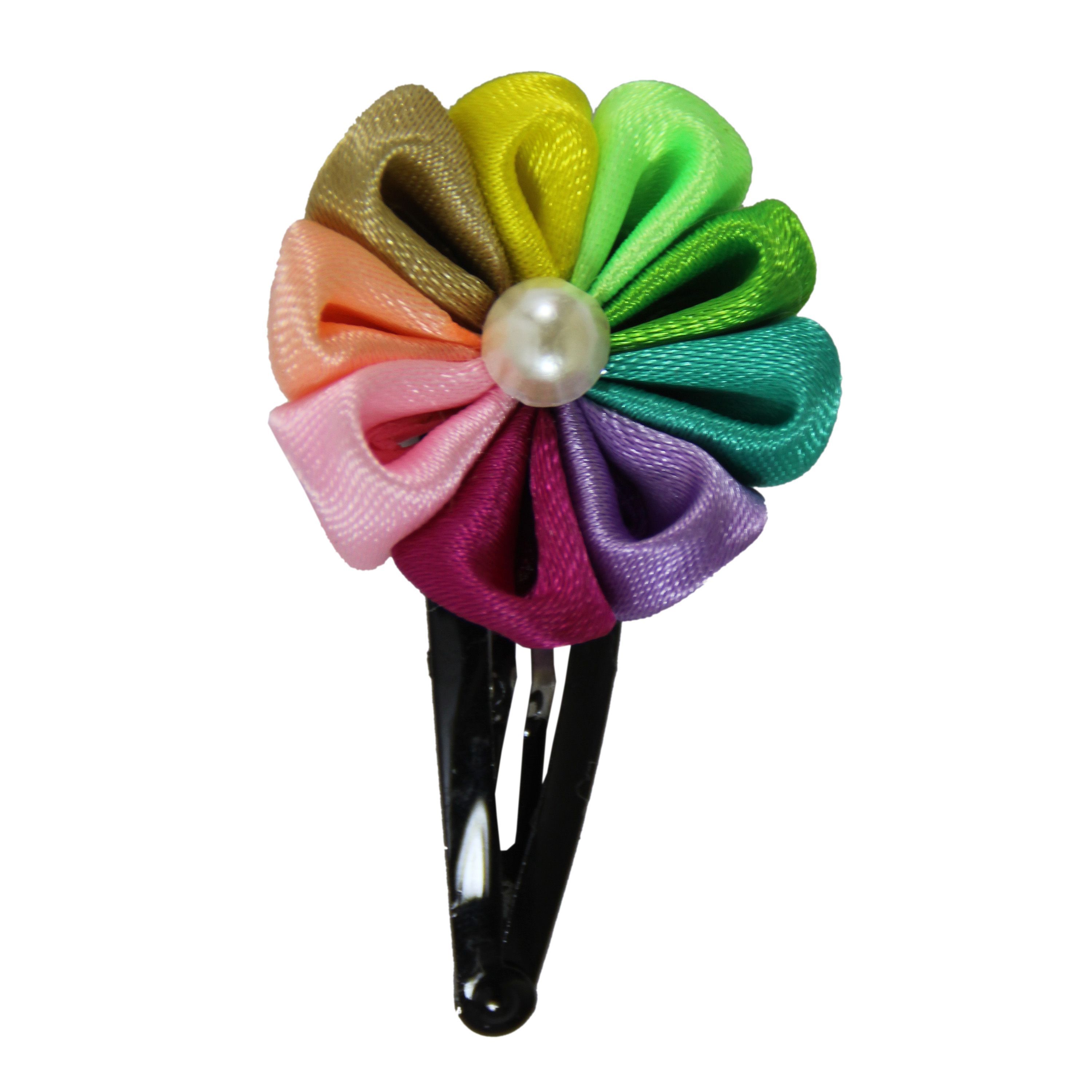 MultiColor Ribbon Flower Hair Clip Buy Online at Low Price in India