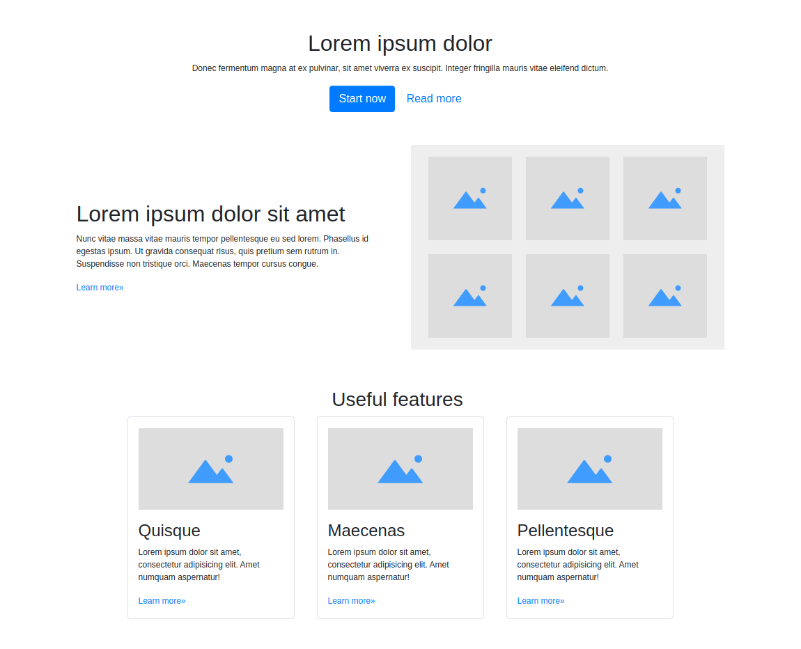 Predefined bootstrap blocks