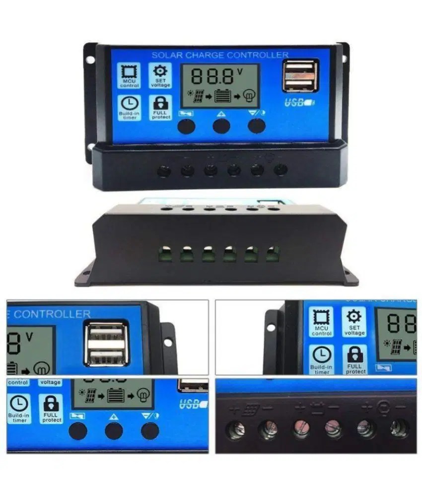TechTest 10A Solar Charge Controller 12V/24V PWM Solar Charge