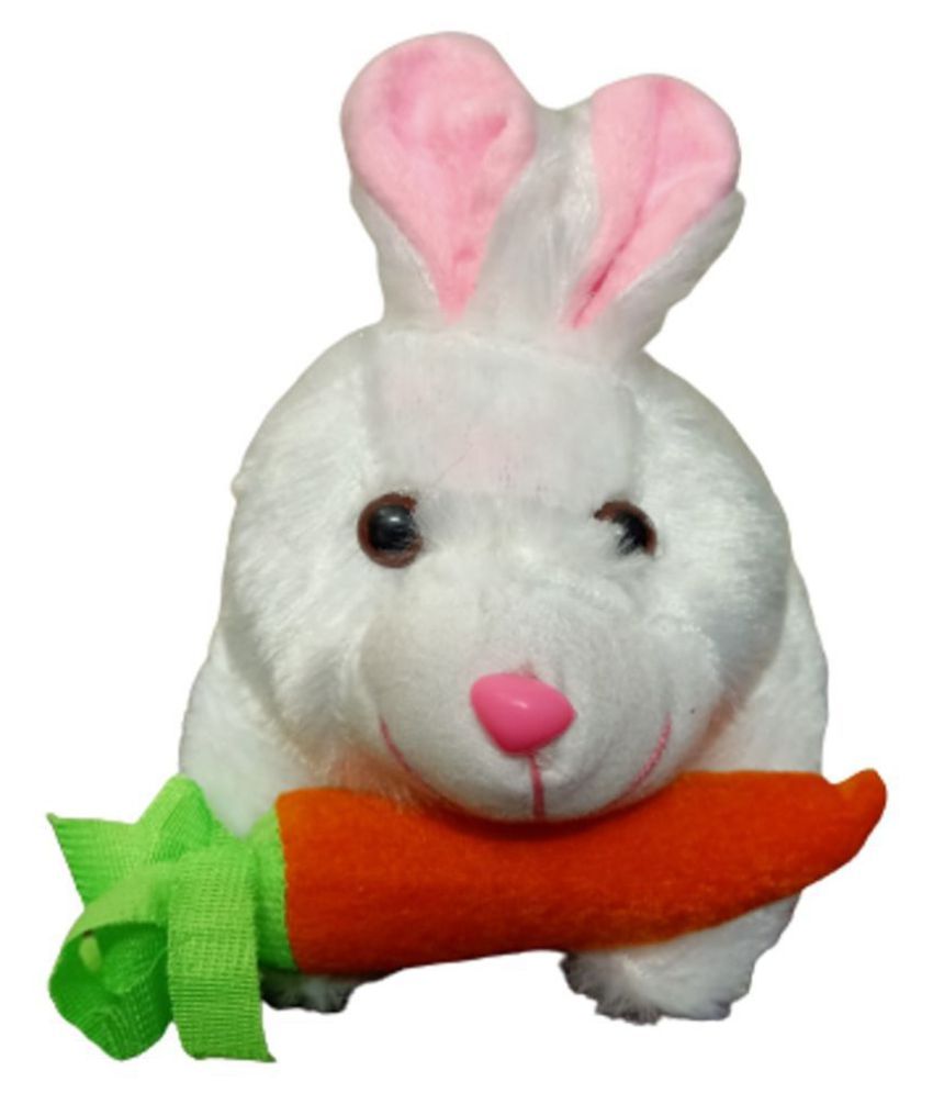 Pure White Rabbit with Carrot Soft Toy for Children with