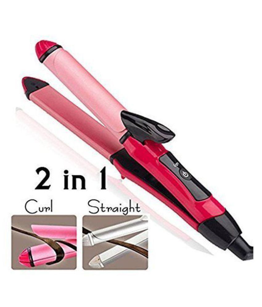 SURSAI Nova 2 in 1 Hair Straightener and Curler For Women ( Pink