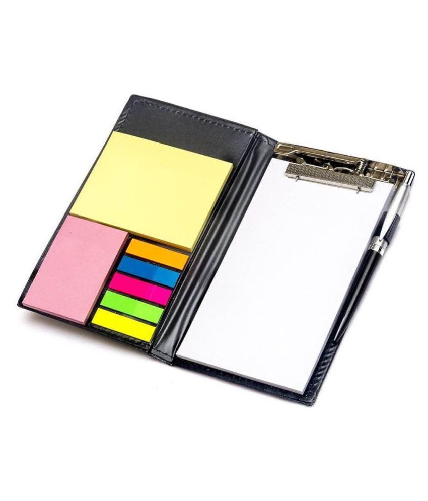 Memo NotePad With Sticky Notes and Clip Holder Along With Pen Diary