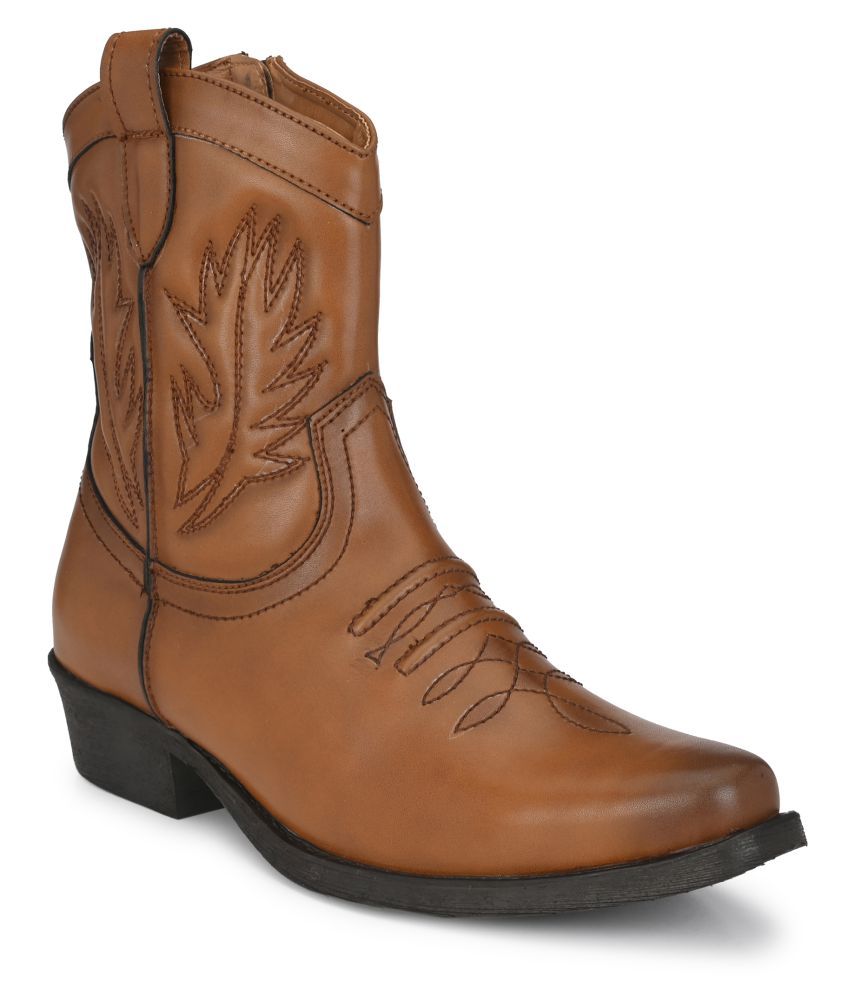 Delize Tan Cowboy boot Buy Delize Tan Cowboy boot Online at Best