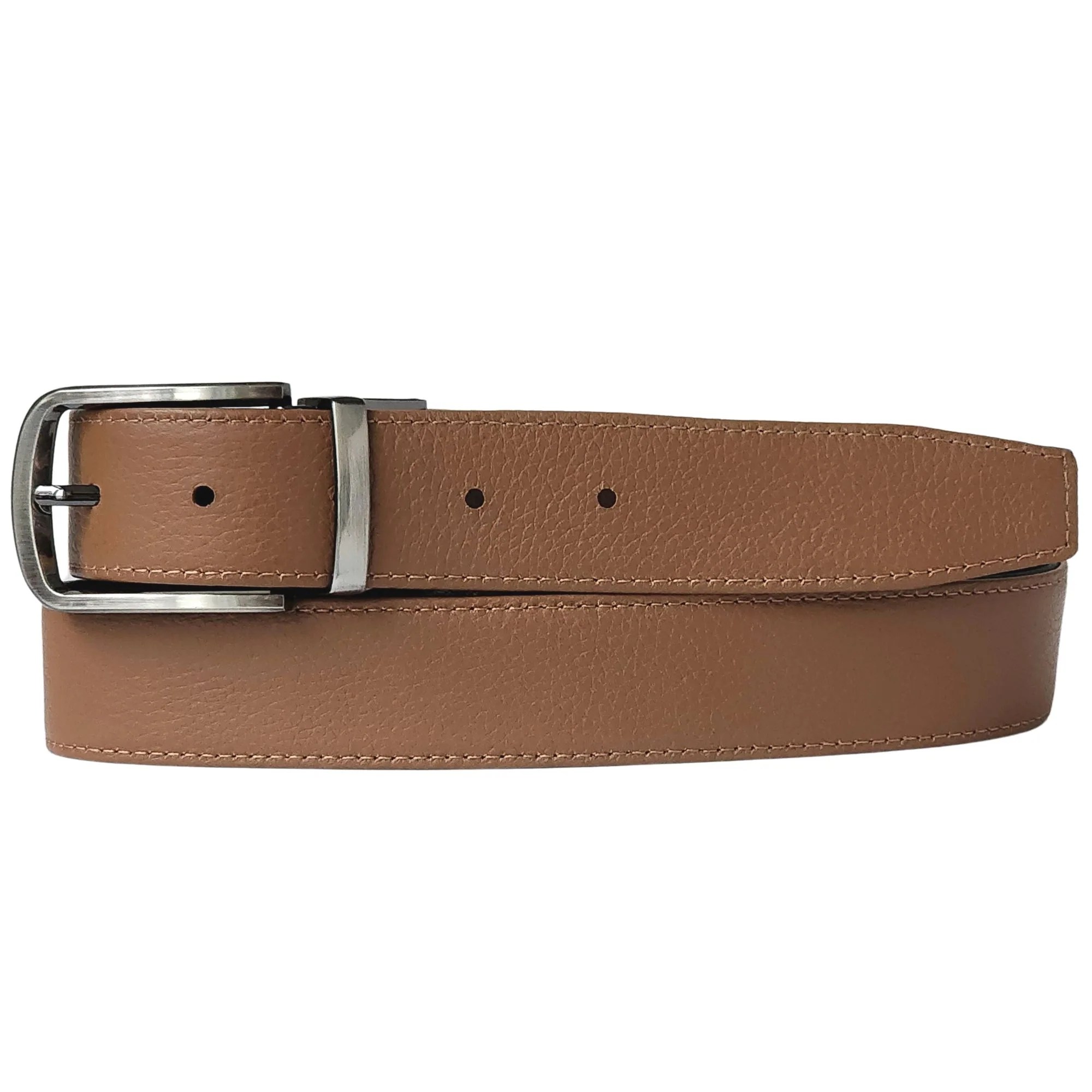 The Harvey Dent Belt Reversible Stitched FullGrain Pebbled Leather