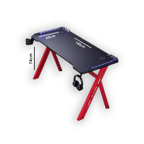 TABLE GAMING RGB BLACK AND RED 1.4M متجر نابتك Nabtech