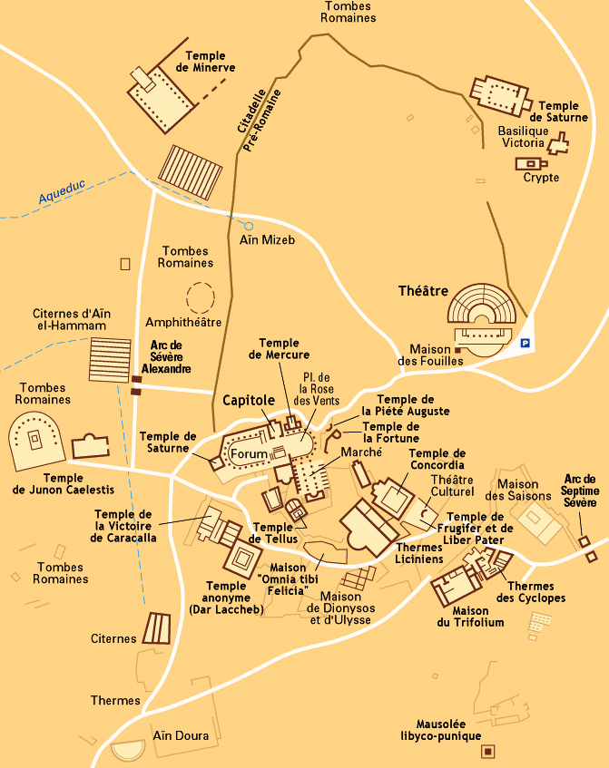 Dougga Tunisie Carte Dougga Tunisia UNESCO world heritage
