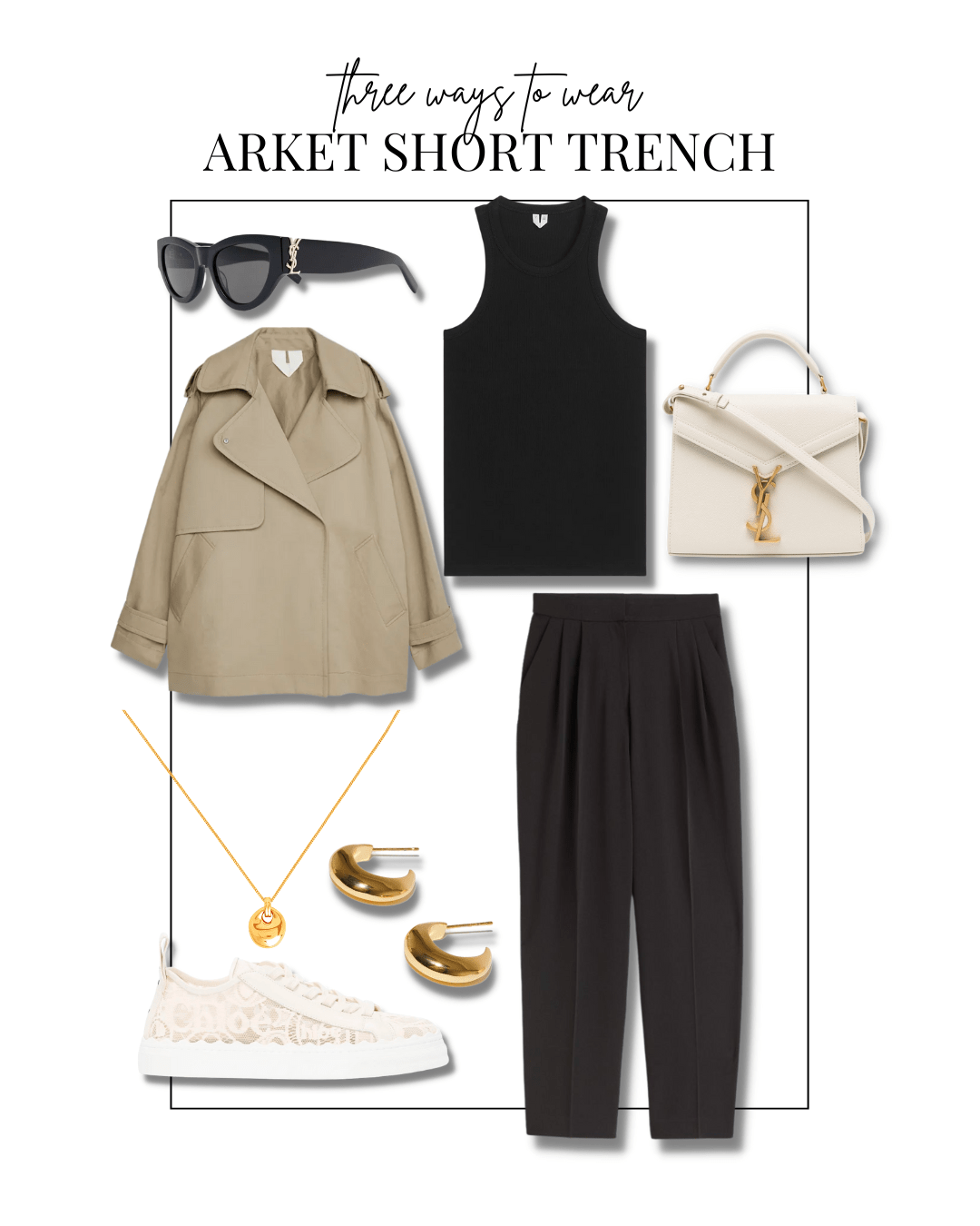 Three ways to wear Arket short trench Nadia Anya