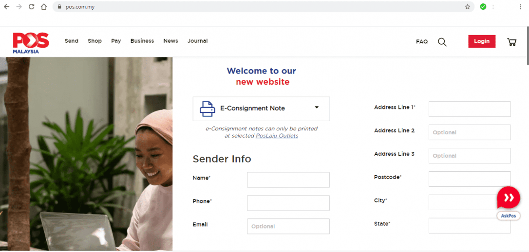 Cara Isi Borang Poslaju Online Dan Print (eConnote/eKonsainan)
